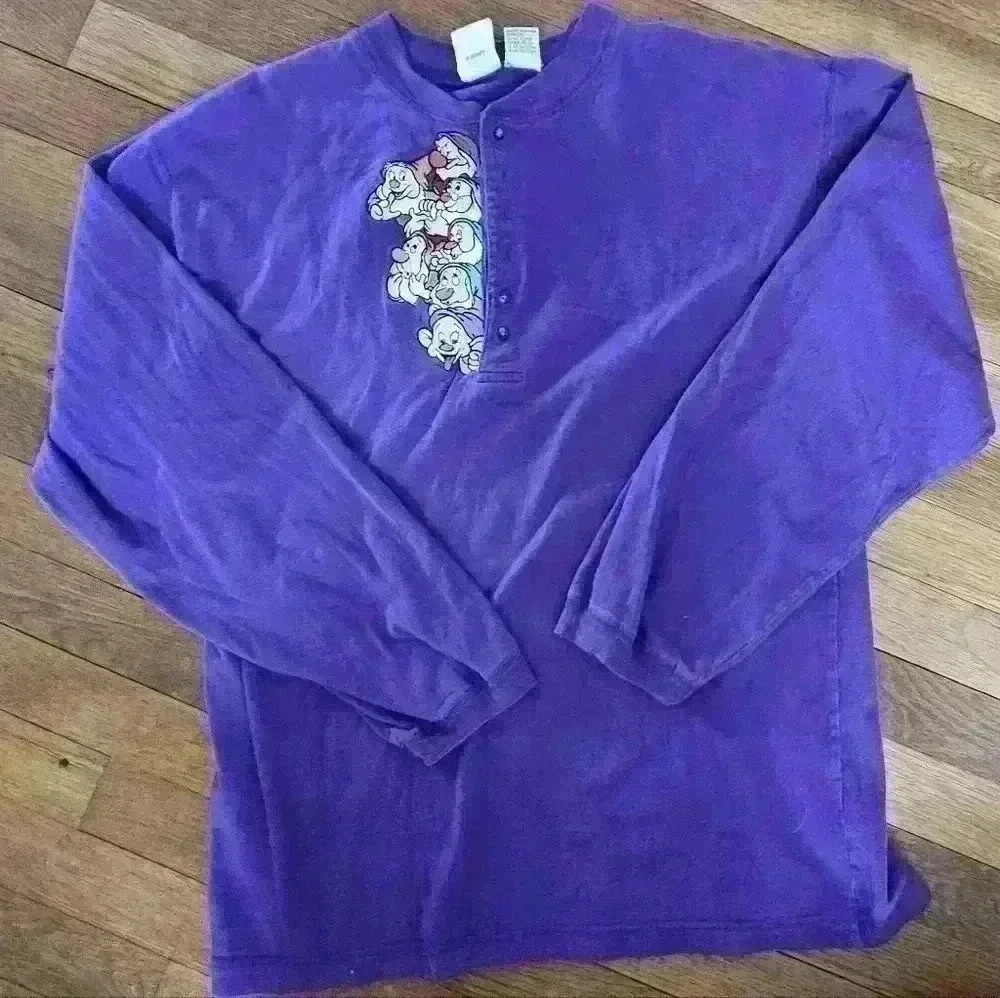 Vintage Disney Seven Dwarfs Henley Long Sleeved Shirt